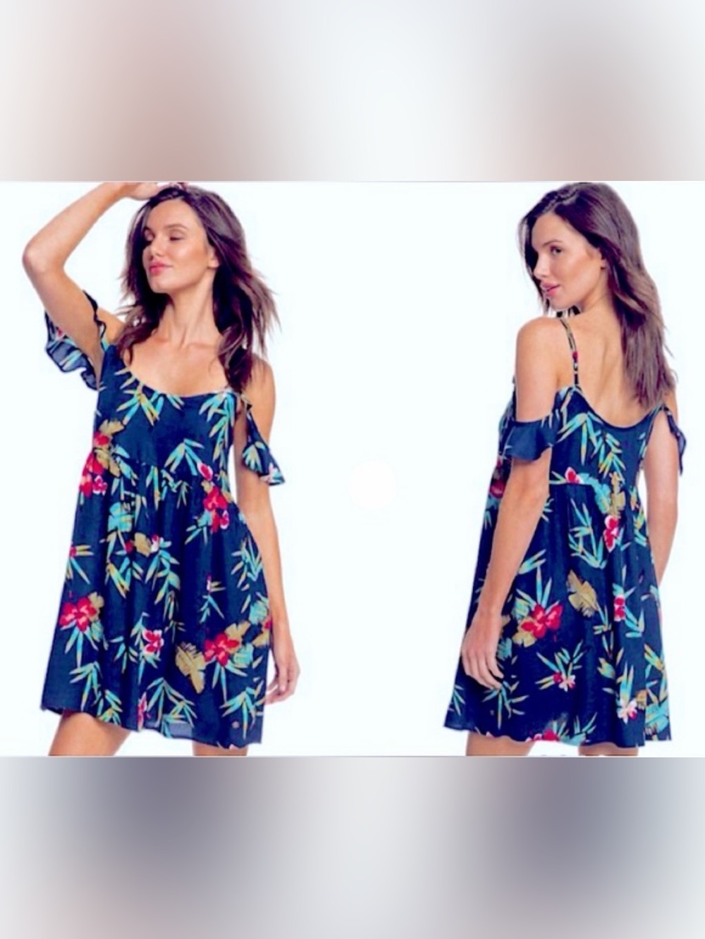 Roxy Navy Tropical Floral Sundress